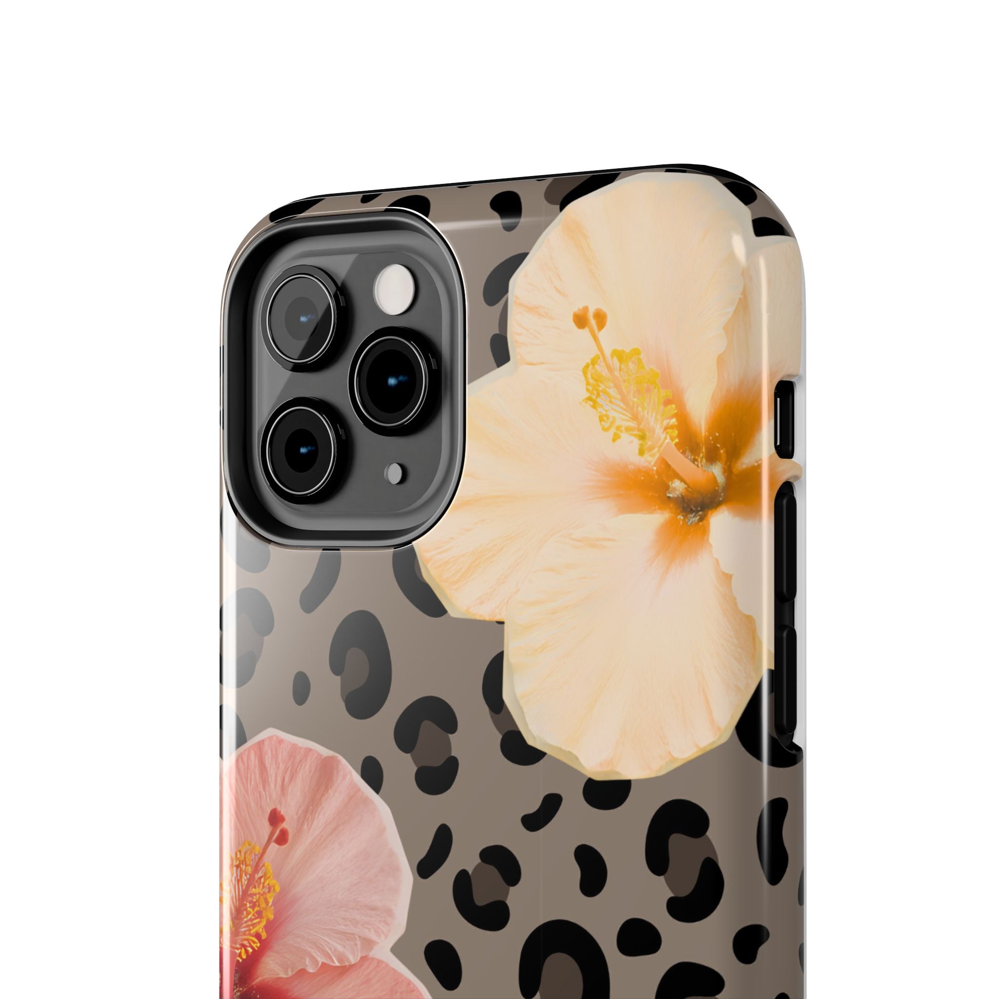 Tropical Hibiscus Leopard Phone Case | Floral Animal Print Phone Case