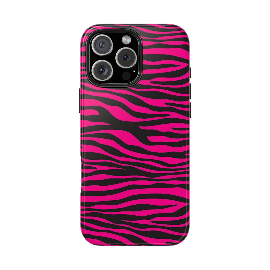 Hot Pink Zebra Tough Phone Case