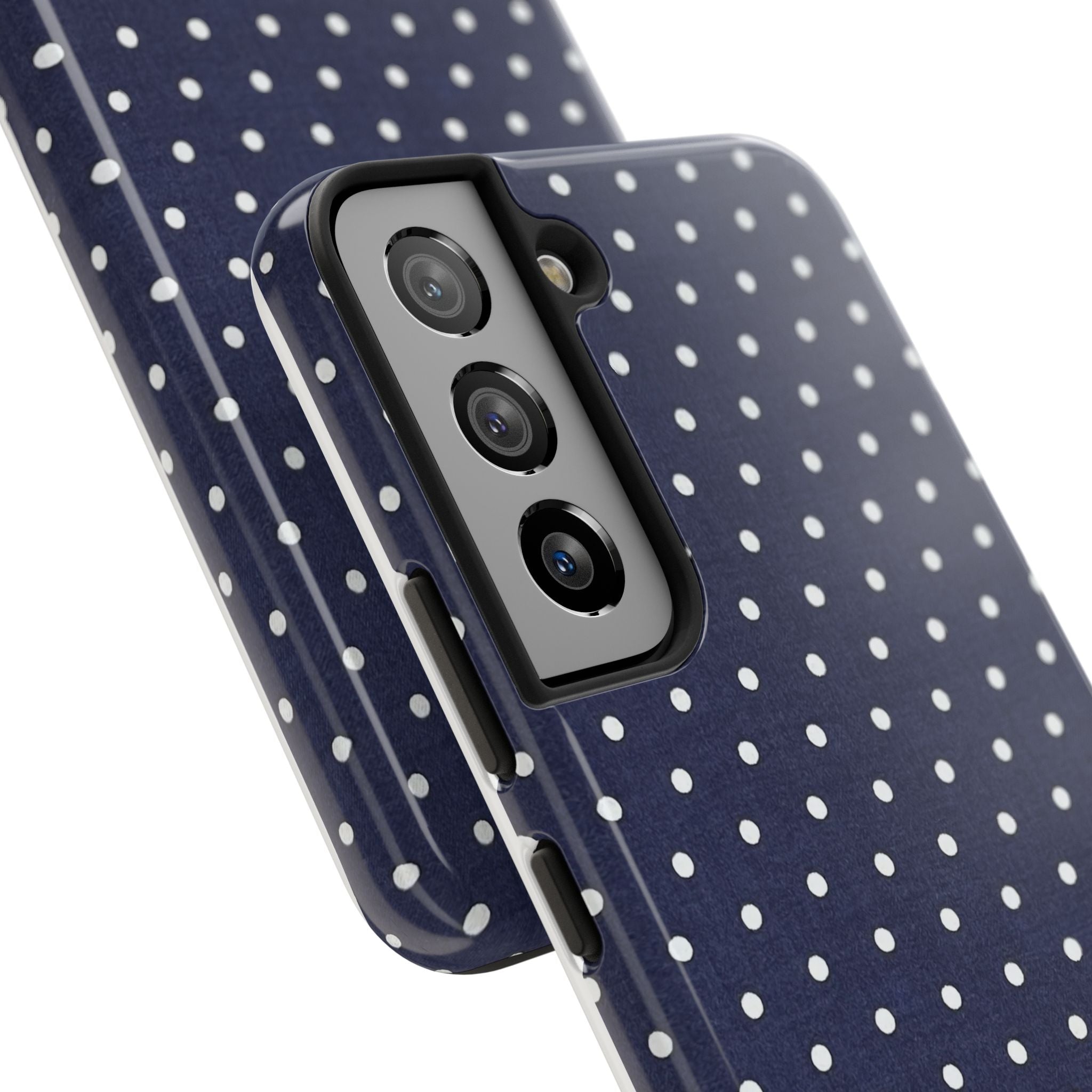 Navy Polka Dot Tough Phone Case