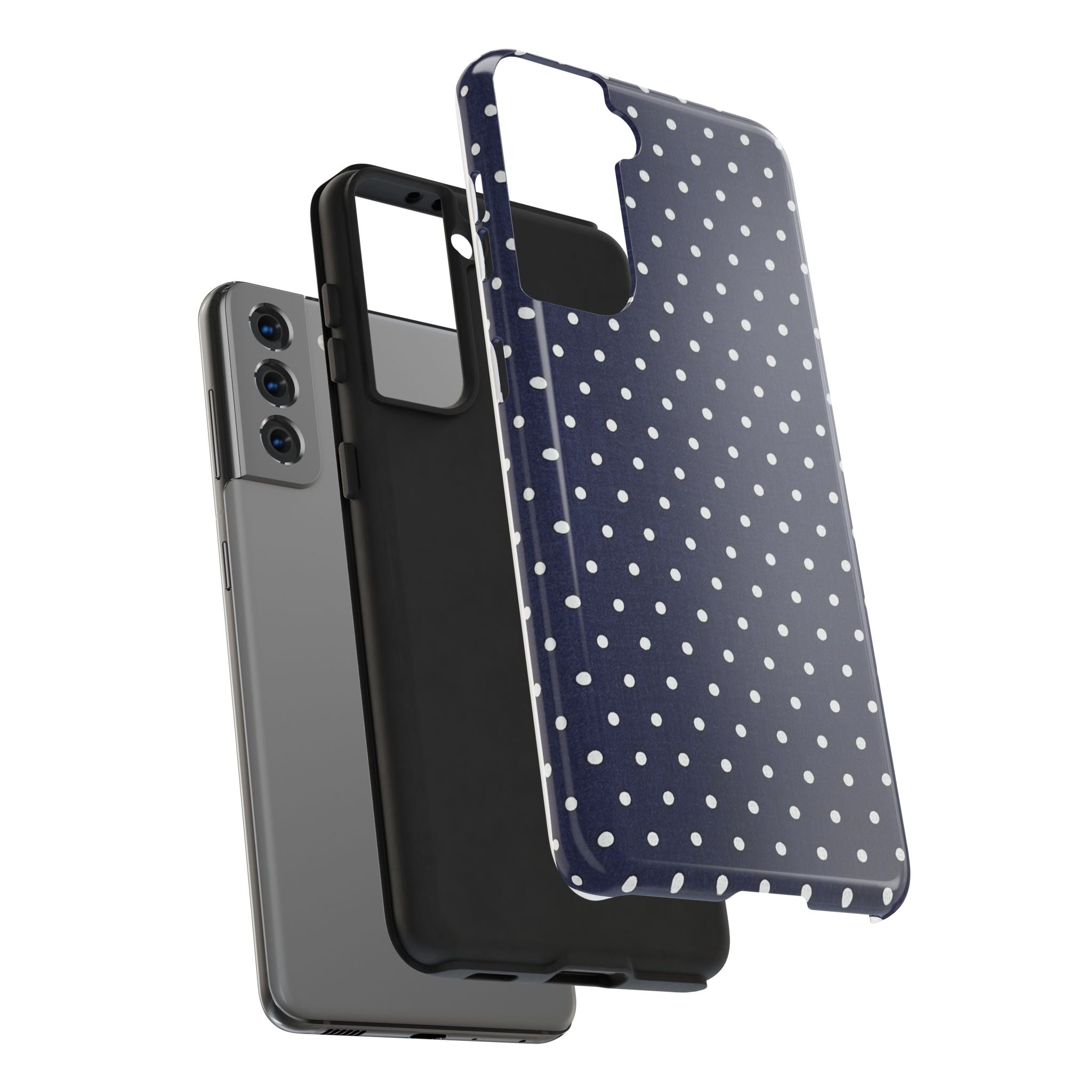Navy Polka Dot Tough Phone Case